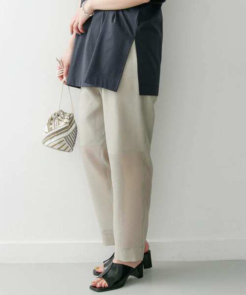 KBF+（ケービーエフプラス）の「KBF+　シアーストレートパンツ∴（その他パンツ・レディース・レッド/グリーン・ONE）」の2枚目の写真