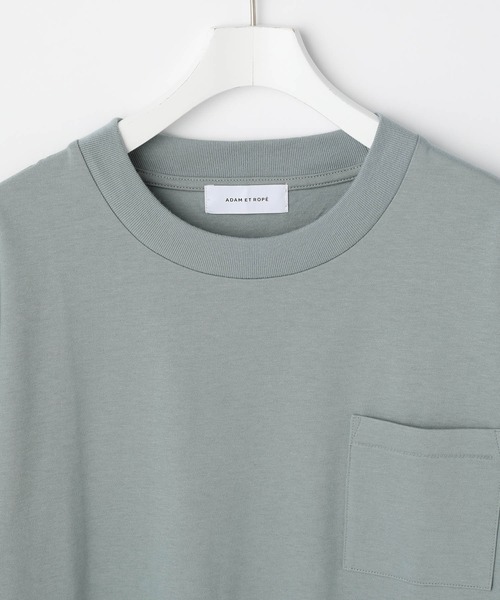 ADAM ET ROPE'(アダムエロペ)の「【スウェットガード】スモーキーカラーポケットT/汗染み防止(Tシャツ/カットソー・メンズ・ホワイト/サックスブルー/グリーン/グレイッシュベージュ・S/M/L)」の6枚目の写真