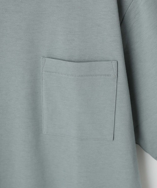 ADAM ET ROPE'(アダムエロペ)の「【スウェットガード】スモーキーカラーポケットT/汗染み防止(Tシャツ/カットソー・メンズ・ホワイト/サックスブルー/グリーン/グレイッシュベージュ・S/M/L)」の8枚目の写真