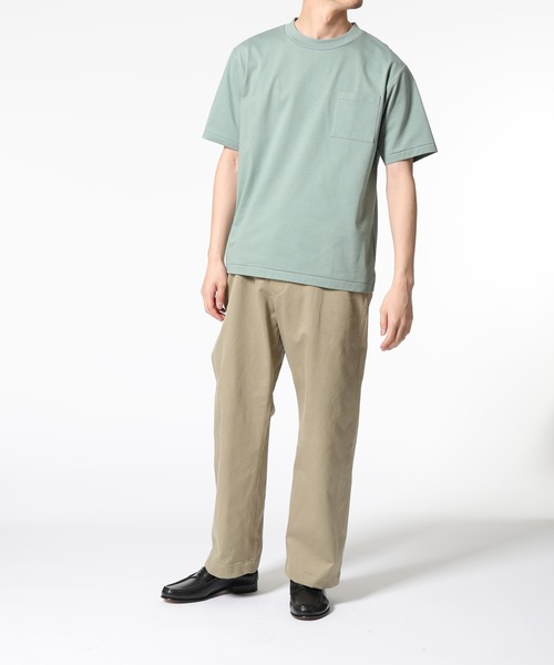 ADAM ET ROPE'(アダムエロペ)の「【スウェットガード】スモーキーカラーポケットT/汗染み防止(Tシャツ/カットソー・メンズ・ホワイト/サックスブルー/グリーン/グレイッシュベージュ・S/M/L)」の20枚目の写真