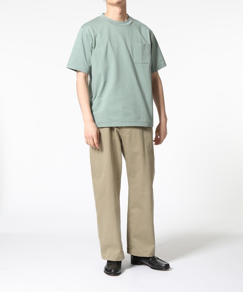 ADAM ET ROPE'(アダムエロペ)の「【スウェットガード】スモーキーカラーポケットT/汗染み防止(Tシャツ/カットソー・メンズ・ホワイト/サックスブルー/グリーン/グレイッシュベージュ・S/M/L)」の19枚目の写真