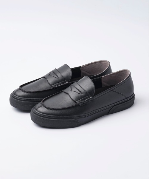 And A（アンドエー）の「SLACK スラック / KLAVE LOAFER VL クレイブ ローファースリッポン ビーガンレザー / SL2037（ローファー・メンズ・ブラック×ブラック/ネイビー・26cm/26.5cm/27cm/27.5cm/28cm/28.5cm）」の3枚目の写真