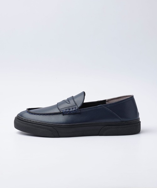 And A（アンドエー）の「SLACK スラック / KLAVE LOAFER VL クレイブ ローファースリッポン ビーガンレザー / SL2037（ローファー・メンズ・ブラック×ブラック/ネイビー・26cm/26.5cm/27cm/27.5cm/28cm/28.5cm）」の6枚目の写真