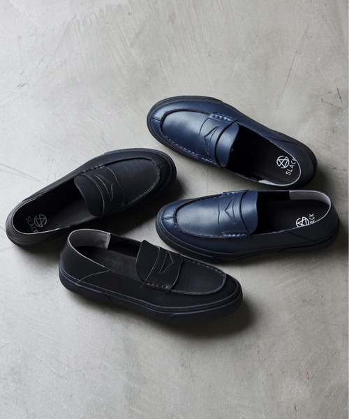 And A（アンドエー）の「SLACK スラック / KLAVE LOAFER VL クレイブ ローファースリッポン ビーガンレザー / SL2037（ローファー・メンズ・ブラック×ブラック/ネイビー・26cm/26.5cm/27cm/27.5cm/28cm/28.5cm）」の11枚目の写真