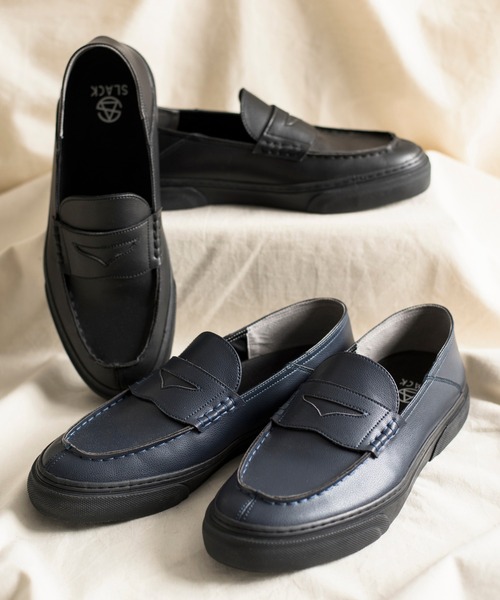 And A（アンドエー）の「SLACK スラック / KLAVE LOAFER VL クレイブ ローファースリッポン ビーガンレザー / SL2037（ローファー・メンズ・ブラック×ブラック/ネイビー・26cm/26.5cm/27cm/27.5cm/28cm/28.5cm）」の18枚目の写真