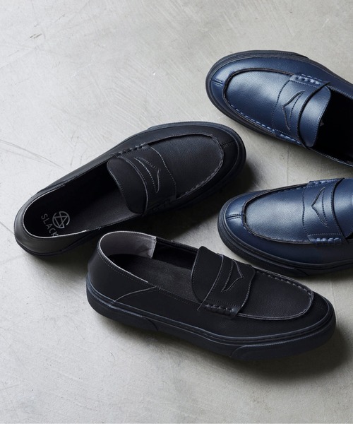 And A（アンドエー）の「SLACK スラック / KLAVE LOAFER VL クレイブ ローファースリッポン ビーガンレザー / SL2037（ローファー・メンズ・ブラック×ブラック/ネイビー・26cm/26.5cm/27cm/27.5cm/28cm/28.5cm）」の16枚目の写真