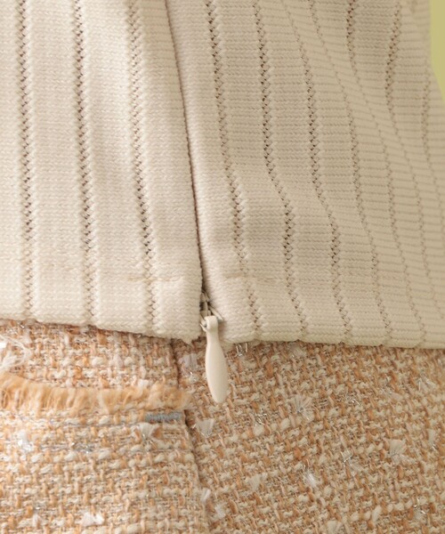 ME COUTURE（ミークチュール）の「コンビパフスリーブブラウス（Tシャツ/カットソー・レディース・ブラウン/オフホワイト・FREE）」の9枚目の写真