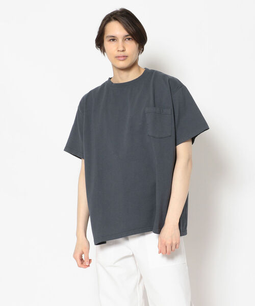 Goodwear(Since1983)(グッドウェア)の「GOODWEAR/グッドウェア SS POCKET TEE BIG ショートスリーブポケットTビッグ(Tシャツ/カットソー・メンズ・エメラルド/ブラック/チャコール/セージグリーン/ホワイト/ベージュ・XX-LARGE)」の4枚目の写真