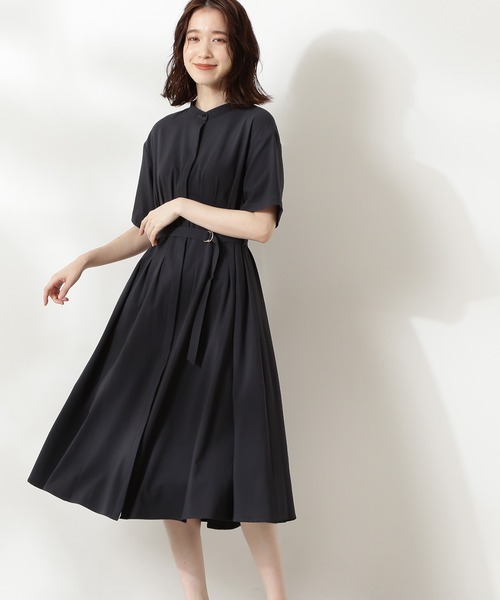 N.（N. Natural Beauty Basic）（エヌエヌナチュラルビューティーベーシック）の「◆ウエストタックバンドカラーワンピース（ワンピース・レディース・ネイビー/カーキ/イエロー/ライトカーキ・MEDIUM）」の3枚目の写真