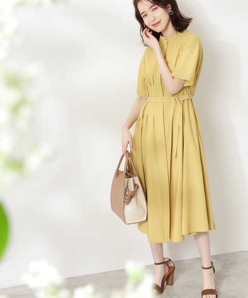 N.（N. Natural Beauty Basic）（エヌエヌナチュラルビューティーベーシック）の「◆ウエストタックバンドカラーワンピース（ワンピース・レディース・ネイビー/カーキ/イエロー/ライトカーキ・MEDIUM）」の12枚目の写真