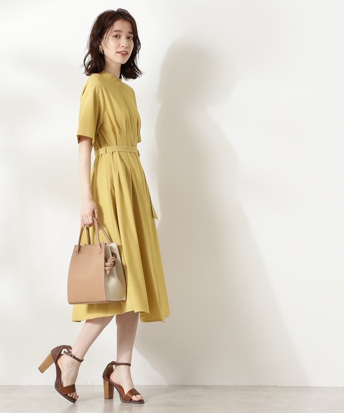 N.（N. Natural Beauty Basic）（エヌエヌナチュラルビューティーベーシック）の「◆ウエストタックバンドカラーワンピース（ワンピース・レディース・ネイビー/カーキ/イエロー/ライトカーキ・MEDIUM）」の13枚目の写真