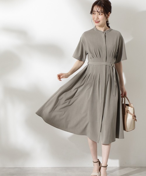 N.（N. Natural Beauty Basic）（エヌエヌナチュラルビューティーベーシック）の「◆ウエストタックバンドカラーワンピース（ワンピース・レディース・ネイビー/カーキ/イエロー/ライトカーキ・MEDIUM）」の14枚目の写真