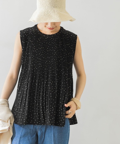 URBAN RESEARCH（アーバンリサーチ）の「プリーツデザインノースリーブブラウス（シャツ/ブラウス・レディース・アイボリー/ドット/ミント・FREE）」の12枚目の写真