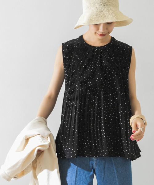 URBAN RESEARCH（アーバンリサーチ）の「プリーツデザインノースリーブブラウス（シャツ/ブラウス・レディース・アイボリー/ドット/ミント・FREE）」の13枚目の写真