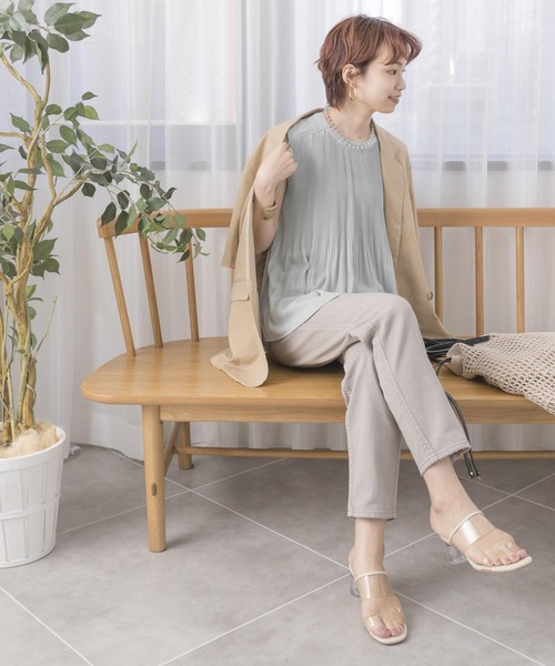 URBAN RESEARCH（アーバンリサーチ）の「プリーツデザインノースリーブブラウス（シャツ/ブラウス・レディース・アイボリー/ドット/ミント・FREE）」の21枚目の写真