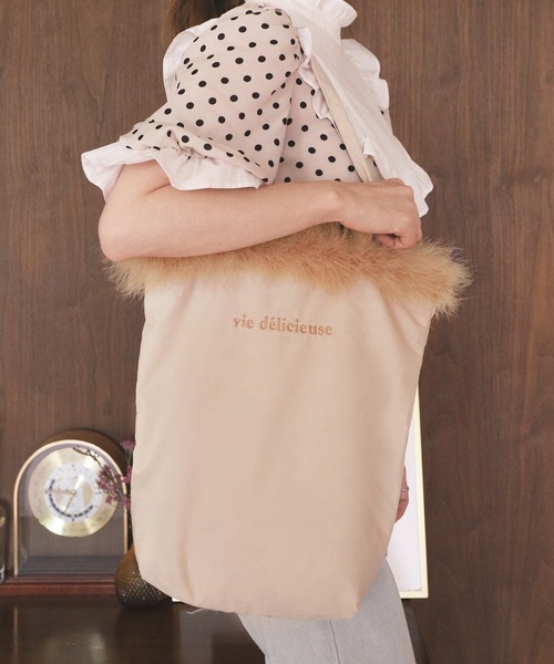 one after another NICE CLAUP（ワンアフターアナザーナイスクラップ）の「マラボートートバッグ（トートバッグ・レディース・ベージュ/グレー/ゼブラ・FREE）」の6枚目の写真