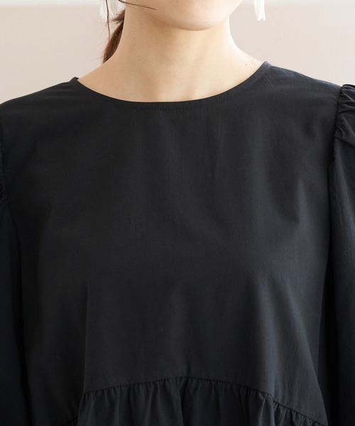 ROPE' PICNIC（ロペピクニック）の「バックリボンティアードチュニックブラウス（シャツ/ブラウス・レディース・ホワイト/ブラック/ミント・38）」の6枚目の写真