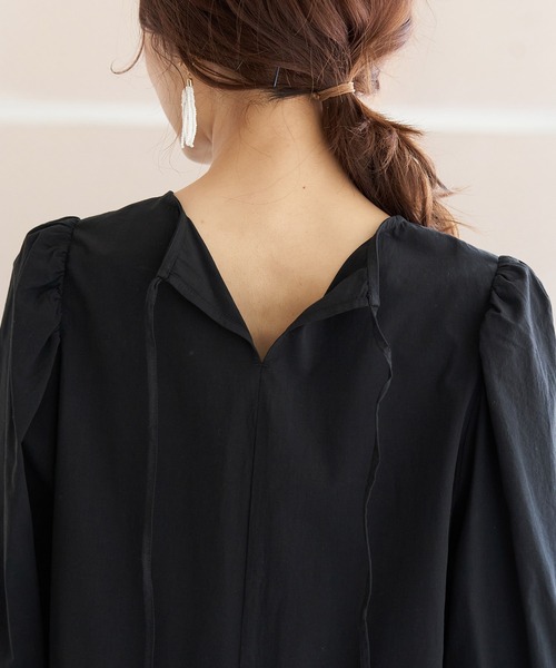 ROPE' PICNIC（ロペピクニック）の「バックリボンティアードチュニックブラウス（シャツ/ブラウス・レディース・ホワイト/ブラック/ミント・38）」の8枚目の写真