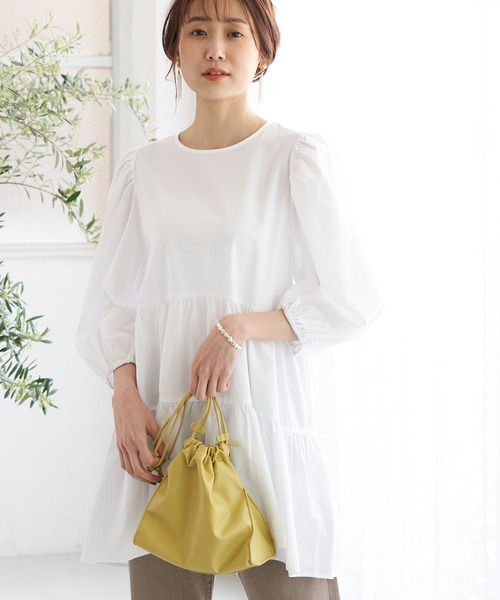 ROPE' PICNIC（ロペピクニック）の「バックリボンティアードチュニックブラウス（シャツ/ブラウス・レディース・ホワイト/ブラック/ミント・38）」の14枚目の写真