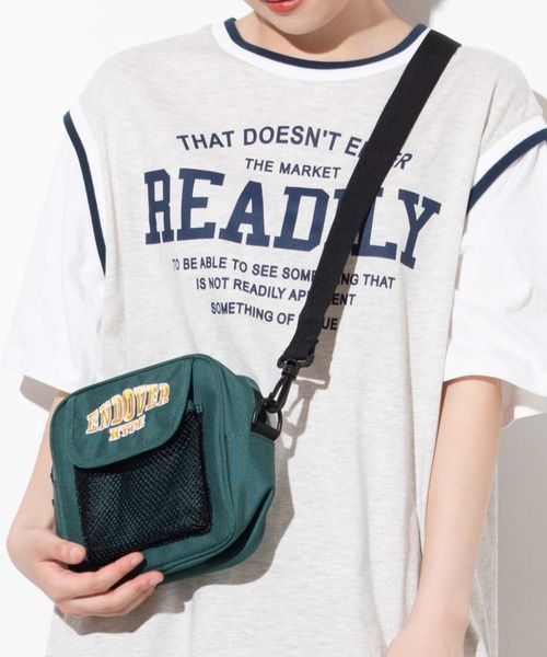 WEGO(ウィゴー)の「WEGO/カレッジロゴスクエアショルダーバッグ(ショルダーバッグ・レディース・ホワイト/ダークグリーン/ベージュ/ブラック・FREE)」の4枚目の写真