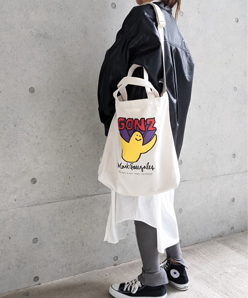 Mark Gonzales（マーク・ゴンザレス）の「MARK GONZALES/マークゴンザレス　ヘビーキャンバス プリント入り 2WAYトートバッグ（トートバッグ・メンズ・ホワイト系その他/ホワイト系その他2・FREE）」の6枚目の写真