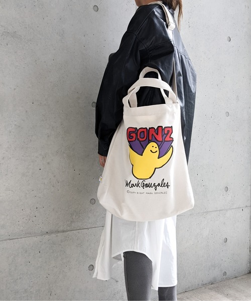Mark Gonzales（マーク・ゴンザレス）の「MARK GONZALES/マークゴンザレス　ヘビーキャンバス プリント入り 2WAYトートバッグ（トートバッグ・メンズ・ホワイト系その他/ホワイト系その他2・FREE）」の7枚目の写真