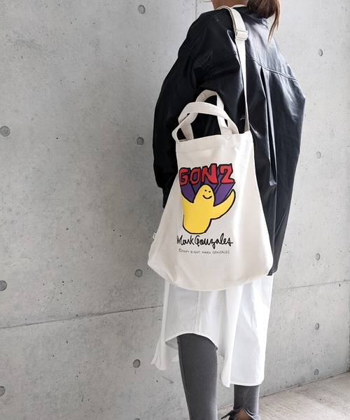 Mark Gonzales（マーク・ゴンザレス）の「MARK GONZALES/マークゴンザレス　ヘビーキャンバス プリント入り 2WAYトートバッグ（トートバッグ・メンズ・ホワイト系その他/ホワイト系その他2・FREE）」の8枚目の写真