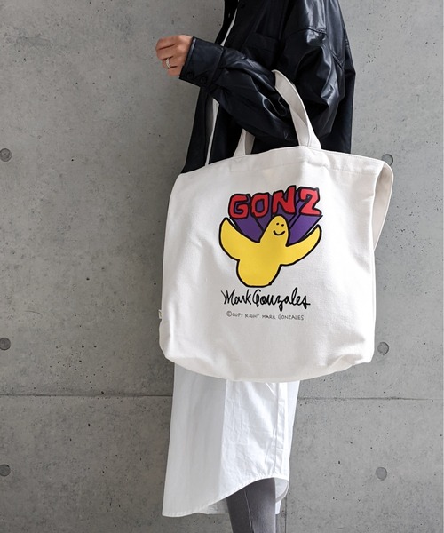 Mark Gonzales（マーク・ゴンザレス）の「MARK GONZALES/マークゴンザレス　ヘビーキャンバス プリント入り 2WAYトートバッグ（トートバッグ・メンズ・ホワイト系その他/ホワイト系その他2・FREE）」の12枚目の写真