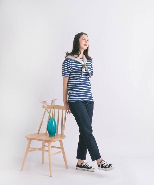 SAINT JAMES（セントジェームス）の「SAINT JAMES / セントジェームス  LEVANT MODERN　レヴェンド ボートネックTシャツ 9863（Tシャツ/カットソー・レディース・ブルー系その他/ホワイト系その他3/ホワイト系その他2/ホワイト系その他/ブルー系その他2・X-SMALL/SMALL/MEDIUM）」の17枚目の写真