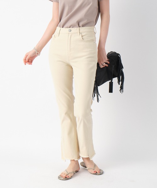 RIVE DROITE（リヴドロワ）の「カットオフスリットデニムパンツ（デニムパンツ・レディース・ブラック/アイボリー・38/36）」の4枚目の写真