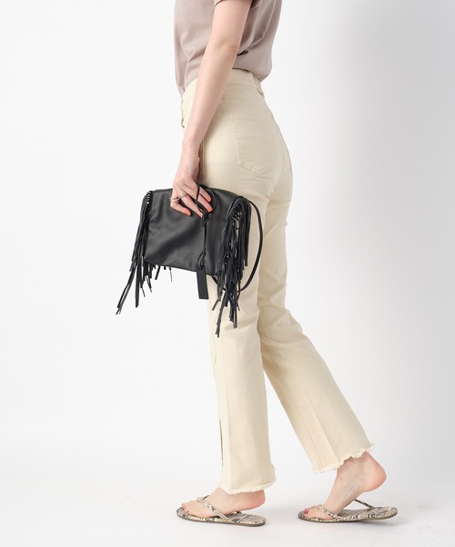 RIVE DROITE（リヴドロワ）の「カットオフスリットデニムパンツ（デニムパンツ・レディース・ブラック/アイボリー・38/36）」の5枚目の写真