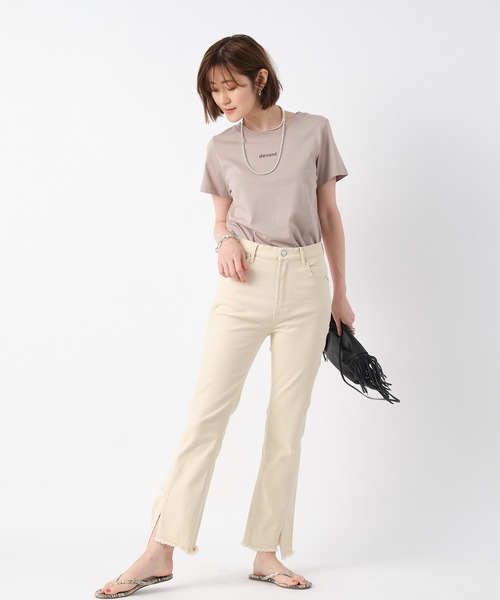 RIVE DROITE（リヴドロワ）の「カットオフスリットデニムパンツ（デニムパンツ・レディース・ブラック/アイボリー・38/36）」の7枚目の写真