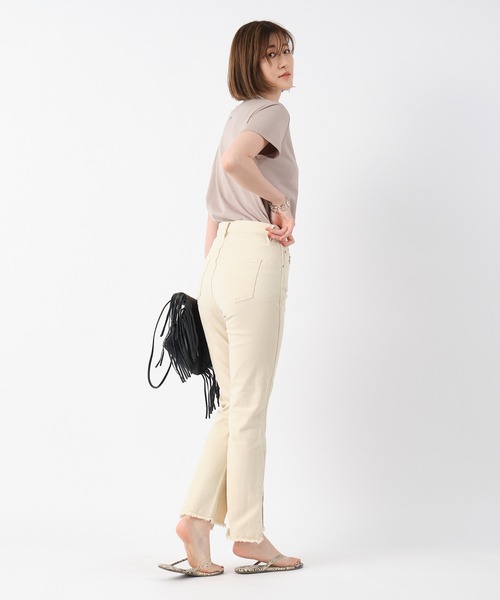 RIVE DROITE（リヴドロワ）の「カットオフスリットデニムパンツ（デニムパンツ・レディース・ブラック/アイボリー・38/36）」の8枚目の写真