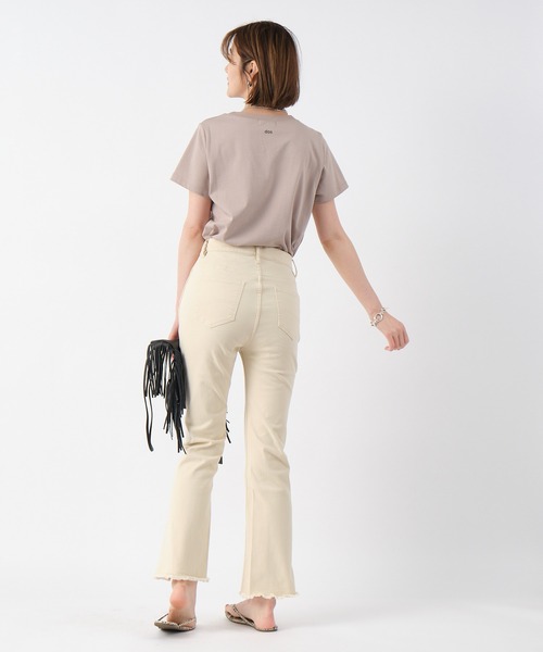 RIVE DROITE（リヴドロワ）の「カットオフスリットデニムパンツ（デニムパンツ・レディース・ブラック/アイボリー・38/36）」の9枚目の写真