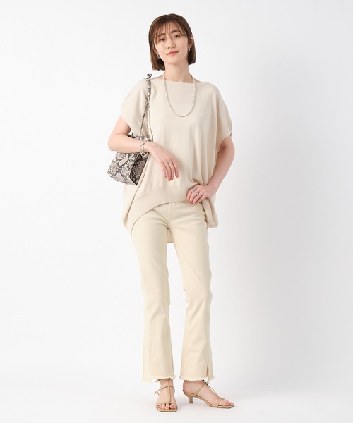 RIVE DROITE（リヴドロワ）の「カットオフスリットデニムパンツ（デニムパンツ・レディース・ブラック/アイボリー・38/36）」の10枚目の写真