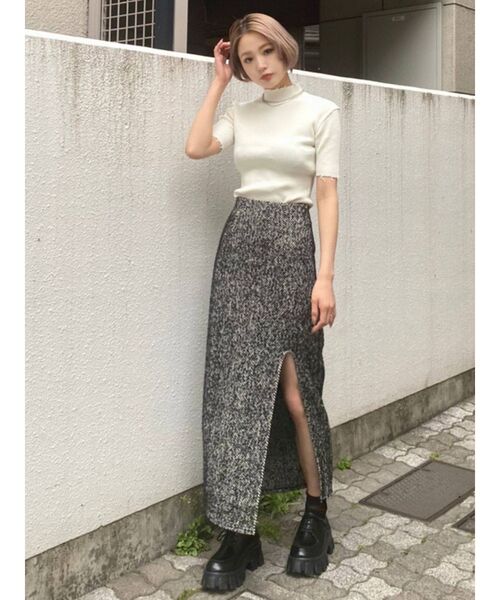 EMODA(エモダ)の「ストレートロングスカート(スカート・レディース・グリーン/ブラック・MEDIUM/SMALL)」の10枚目の写真