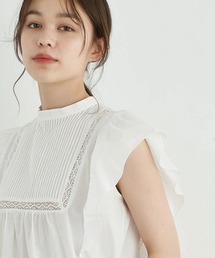 earth music&ecology | ピンタックレースフリルブラウス ＊(シャツ/ブラウス)