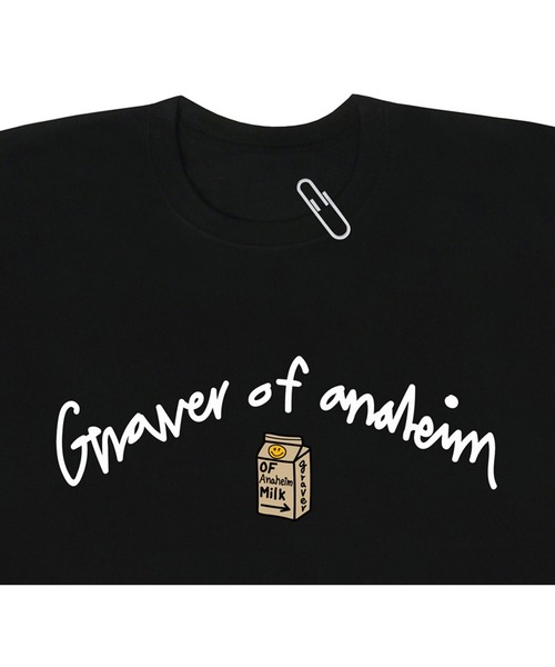 A'GEM9(エージェムナイン)の「『GRAVER OF ANAHEIM/グレイバーオブアナハイム』Drawing Logo Dot Smile Milk Pack White Clip Short Sleeve Tee/ 手書き風ロゴ ドット クリップ 半袖 Tシャツ(Tシャツ/カットソー・レディース・ホワイト/ブラック/ブルー・M)」の9枚目の写真