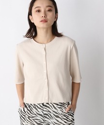 JEANASIS | コットンリブクロップドクルーネックカーディガン/216208(カーディガン/ボレロ)