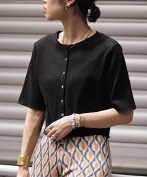 JEANASIS | コットンリブクロップドクルーネックカーディガン/216208(カーディガン/ボレロ)