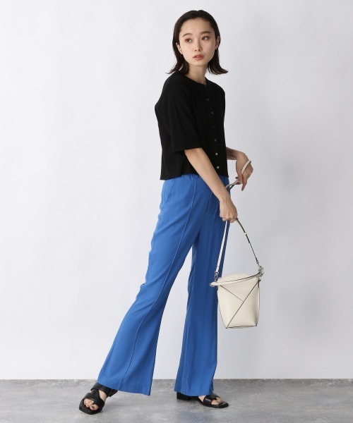 JEANASIS(ジーナシス)の「コットンリブクロップドクルーネックカーディガン/216208(カーディガン/ボレロ・レディース・ブラック/グリーン/アイボリー・FREE)」の5枚目の写真