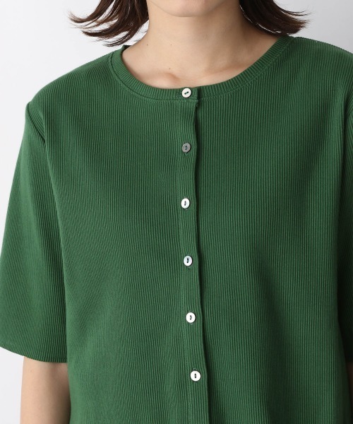 JEANASIS(ジーナシス)の「コットンリブクロップドクルーネックカーディガン/216208(カーディガン/ボレロ・レディース・ブラック/グリーン/アイボリー・FREE)」の10枚目の写真