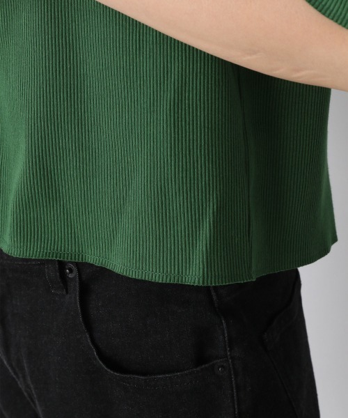 JEANASIS(ジーナシス)の「コットンリブクロップドクルーネックカーディガン/216208(カーディガン/ボレロ・レディース・ブラック/グリーン/アイボリー・FREE)」の12枚目の写真