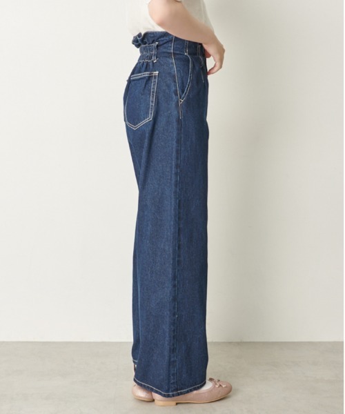 OLIVE des OLIVE(オリーブデオリーブ)の「スタイル良く見せデニムワイドパンツ(デニムパンツ・レディース・ブラック/ワンウォッシュ・FREE)」の10枚目の写真