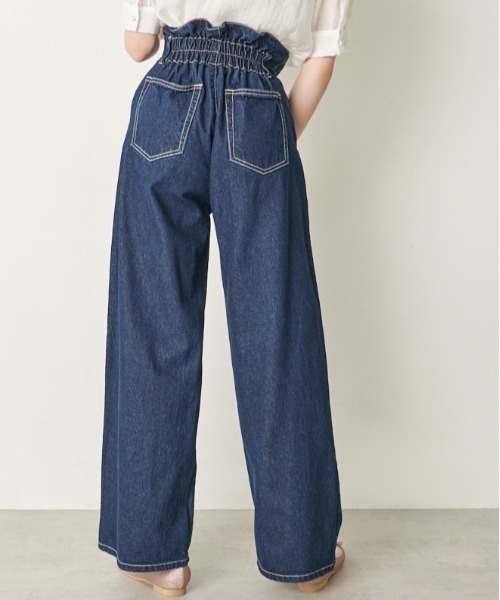 OLIVE des OLIVE(オリーブデオリーブ)の「スタイル良く見せデニムワイドパンツ(デニムパンツ・レディース・ブラック/ワンウォッシュ・FREE)」の11枚目の写真