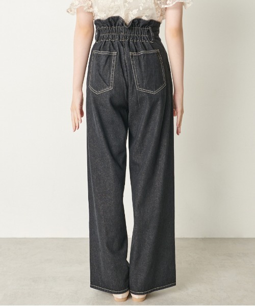 OLIVE des OLIVE(オリーブデオリーブ)の「スタイル良く見せデニムワイドパンツ(デニムパンツ・レディース・ブラック/ワンウォッシュ・FREE)」の17枚目の写真