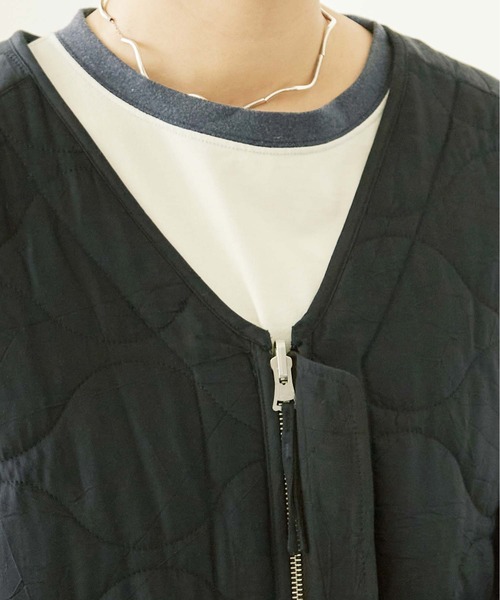 nitca(ニトカ)の「C/Cu/Liラチネ中綿ロングブルゾン(ブルゾン・レディース・ネイビー/アイボリー・FREE)」の16枚目の写真