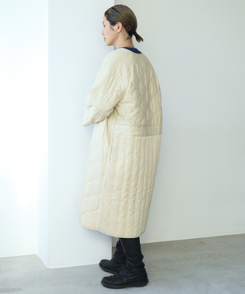 nitca(ニトカ)の「C/Cu/Liラチネ中綿ロングブルゾン(ブルゾン・レディース・ネイビー/アイボリー・FREE)」の20枚目の写真