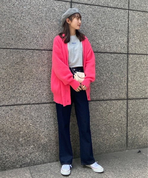 EPIMI E'PIMMY(エピミエピミー)の「《ユニセックス》Vネックオーバーカーディガン(カーディガン/ボレロ・レディース・オフホワイト/ブラック/ベージュ/オレンジ/ピンク/ブルー・MEDIUM)」の15枚目の写真