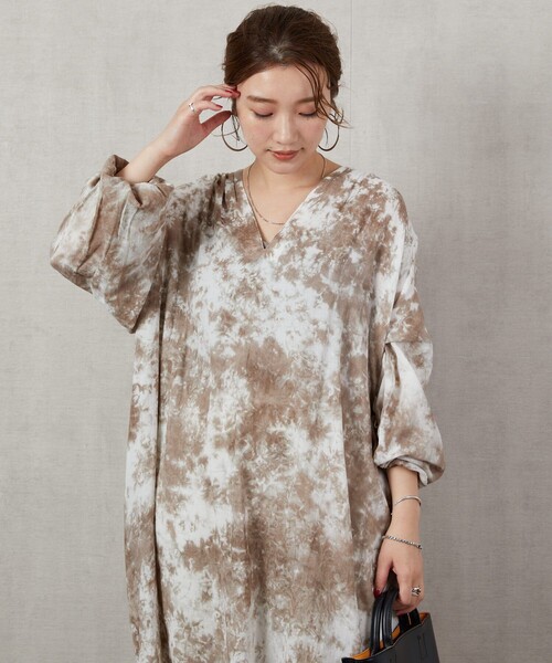 FREAK'S STORE（フリークスストア）の「▽【WEB限定】インドタイダイスッキパーワンピース（ワンピース・レディース・ベージュ/ブラウン/ブルー・ﾌﾘ-）」の21枚目の写真